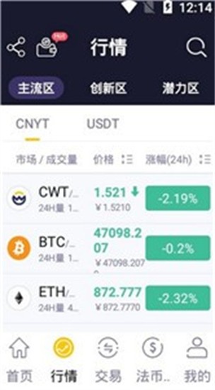 数字货币交易终端界面