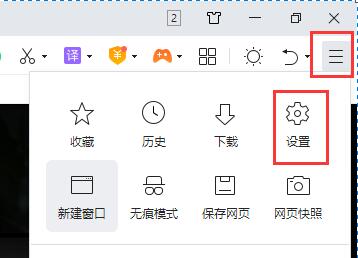 浏览器设置入口图示