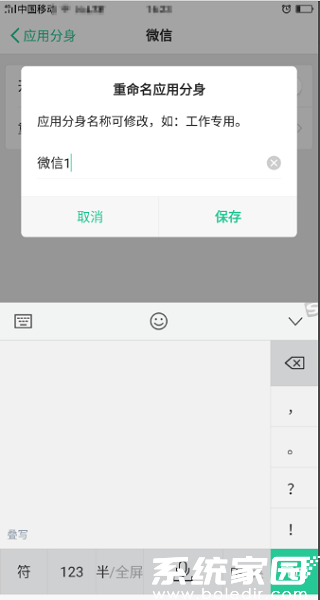 分身命名设置界面示例