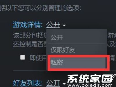 游戏详情权限选择示意图